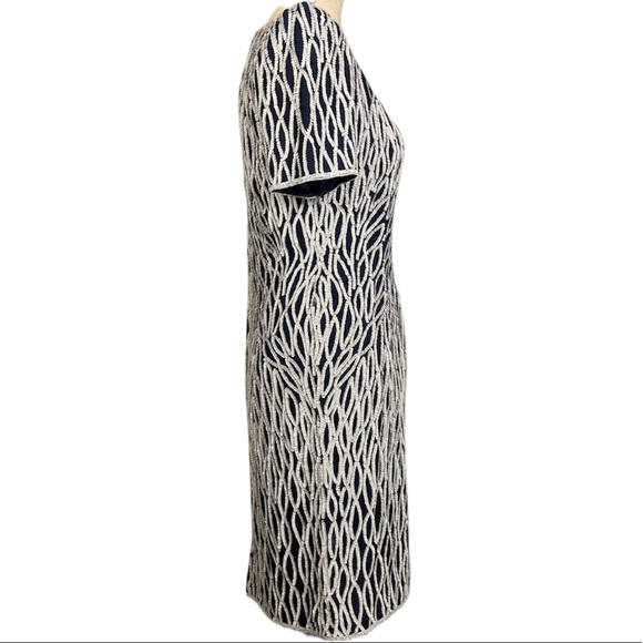 Vintage Nipon Night White Fully Sequined & Beaded 100% Silk Sheath Dress Size 4 - Picture 7 of 16